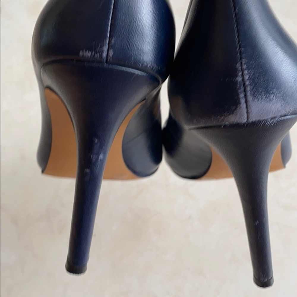 Blue leather heels - Picture 3 of 4